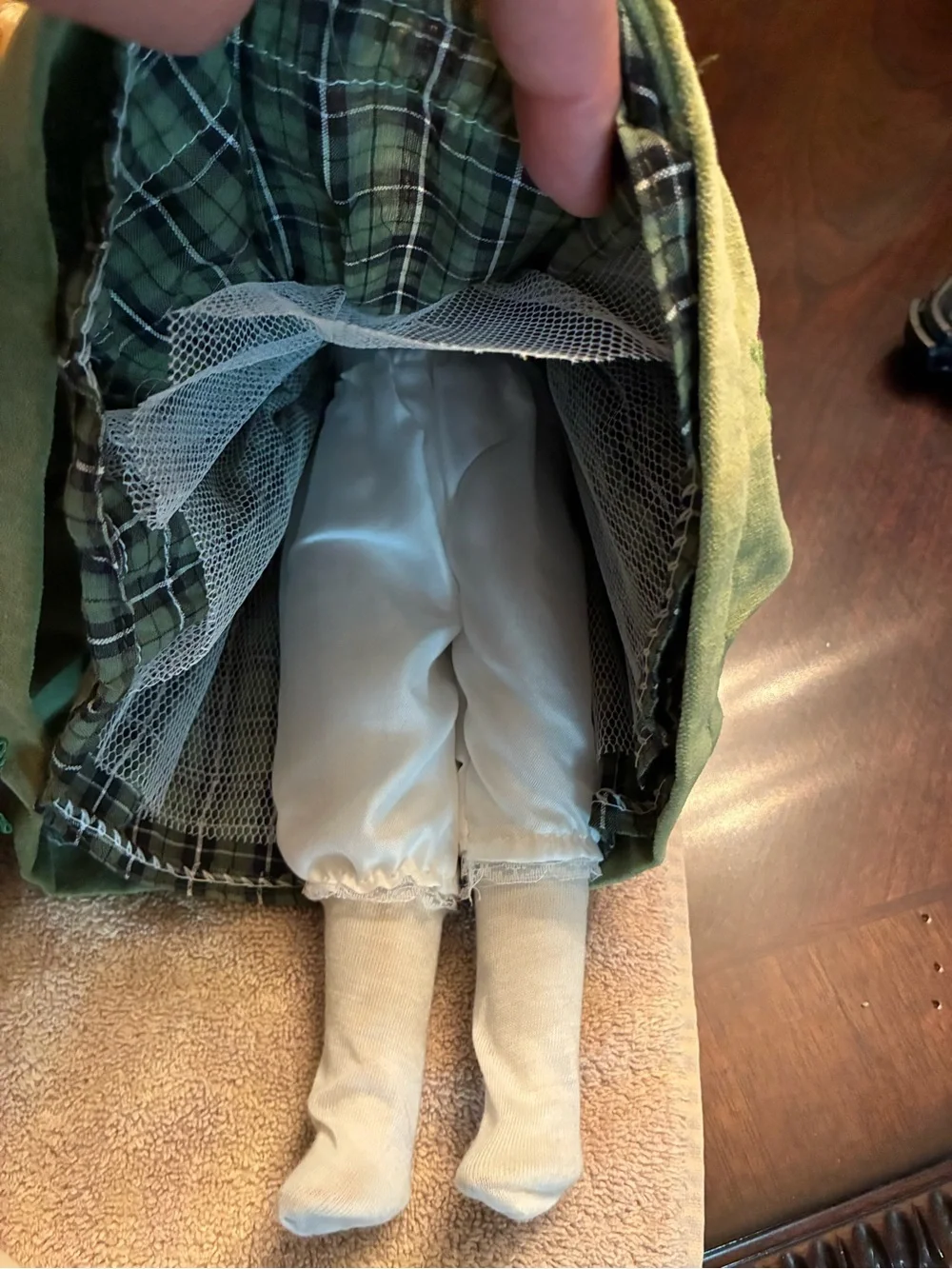 Green Portrait Doll with Green Eyes - Classic Cloth Dress